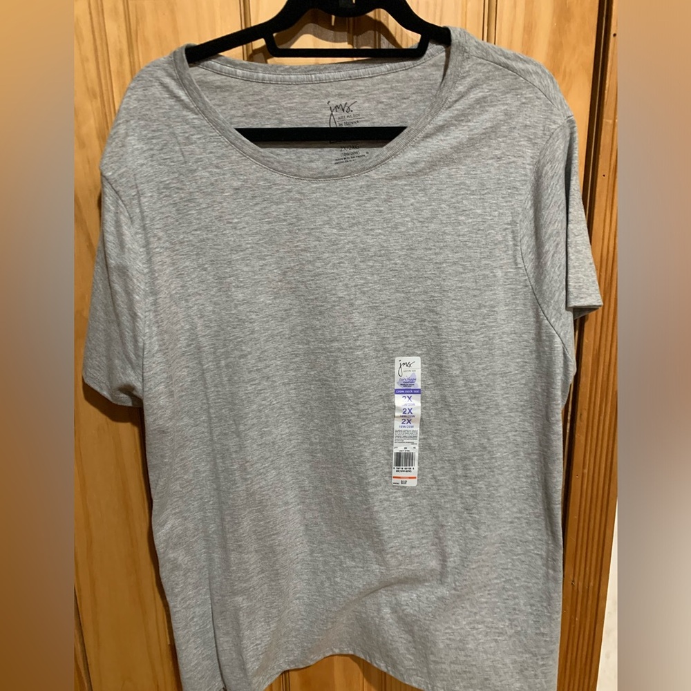🖤5 for $20- JMS by Hanes Woman’s  gray t- shirt size 2X NWT